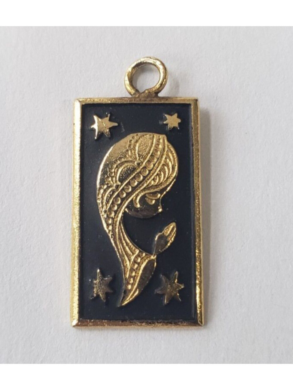 VTG Pendant Prayer Virgin Mary Ave Maria Girl Charm Religious Catholic Jewelry